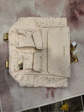 Bath & Body Works Light Pink Backpack with Gold Accents